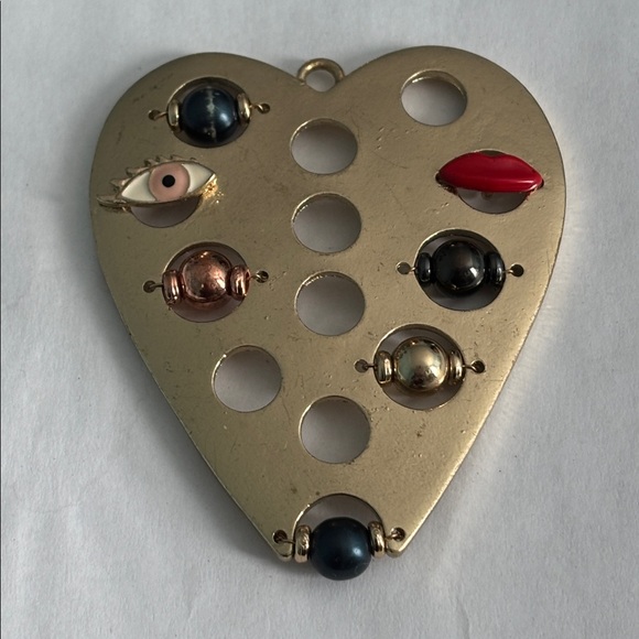 🟢Rare Fendi Heart Gold Pendant Italian Master Jeweler Delfina Delettrez Fendi